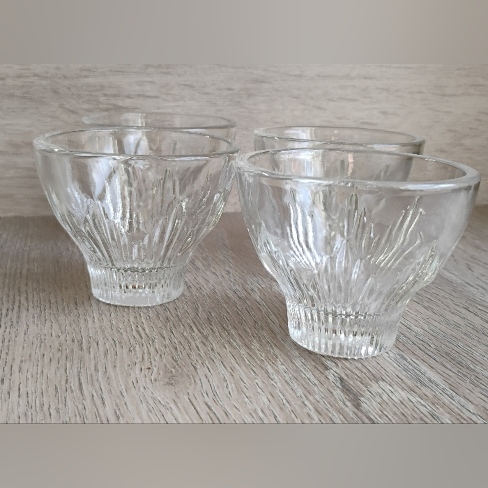 Vintage Indiana Glass Cocktail Clear Glasses 4 Oz Set Of 4
